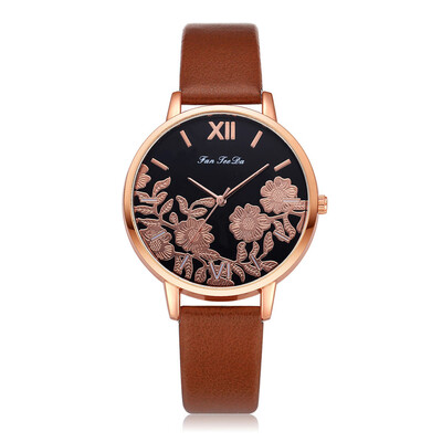 

FanTeeDa Brand New Women Watches Brand Luxury Rose Gold Round Fashion Popular Wristwatch Female Quartz Watch Women Watch 533