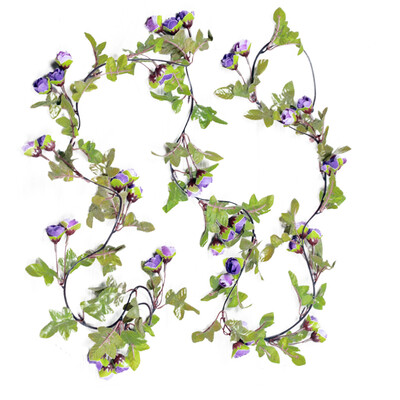 

Long Artificial Silk Rose Flower Vine Leaf Garland Lifelike Plant Wedding Party Home Decoration