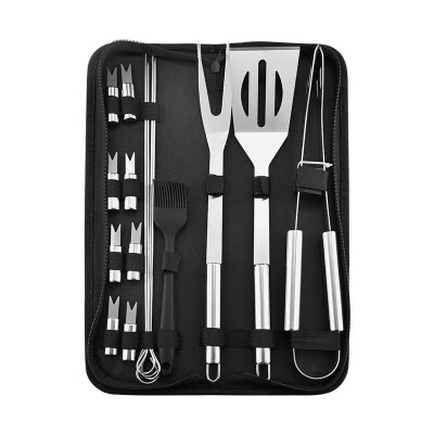 

1 Set Household Light Weight Outdoor Portable Multi-functional Practical Stainless Steel Portable Tote BagBarbecue Tool Sets