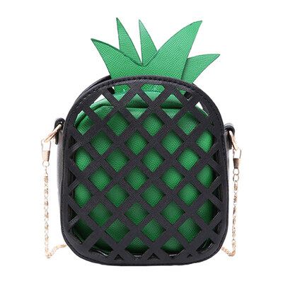 

Fashion Hollow Pineapple Women Faux Leather Zipper Small Crossbody Shoulder Bag