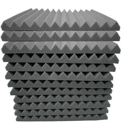 

〖Follure〗12Pcs Acoustic Foam Panel Sound Stop Absorption Sponge Studio KTV Soundproof