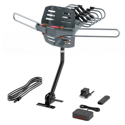 

TV Antenna Amplified Long Range Outdoor HD Digital Rotating with RC Pole