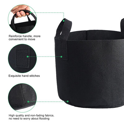 

1235710 Gallon Black Plants Growing Bag Vegetable Flower Aeration Planting Pot Container Plant Grow Container Grow Bag