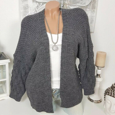 

Toponeto Women Fashion Casual Solid Long Sleeve Knit Sweater Loose Top Cardigans Coat