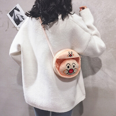 

Cute small round bag female 2019 new cartoon bread Superman single shoulder Messenger bag net red girl plush mini bag