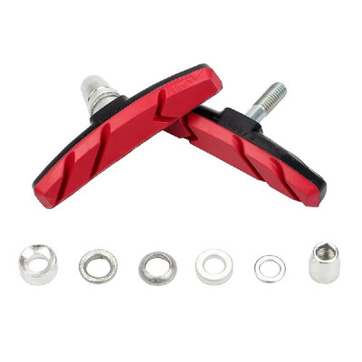 

Pair V Bike Brake Pads V-Brake Blocks with Hex Nut Shims for Road Mountain Bicycle