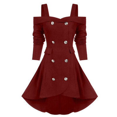 

Toponeto Wome Plus Size Fashion Button Tops Tunic Cold Shoulder Tunic Coat