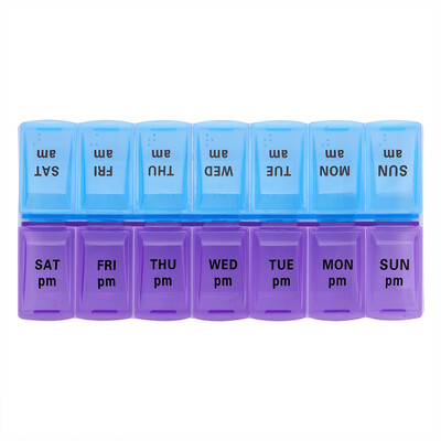 

Pill Box Double Row 14 Grid Separation Medicine Box Transparent Pill Box