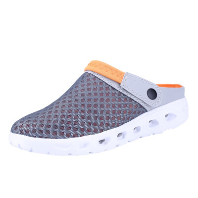 

Summer Men Mixed Color Mesh Breathable Slippers Men Summer Fashion Sandals Outdoor Casual Beach Sandals Hole Sports Shoes
