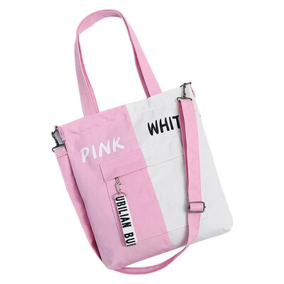 

New Women Bag Female Shoulder Letter Print Stitching Single Shoulder Diagonal Versatile Canvas Shopping Bag bolsa feminina