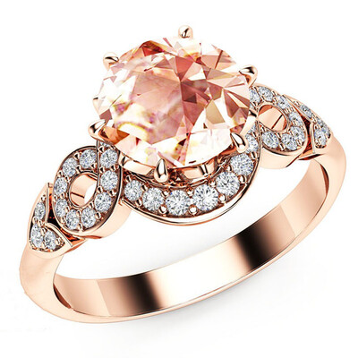 

Top Quality Exquisite Champagne Color Square Stone Twisted Ring for Woman Gifts