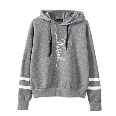 

Women Blessed Casual Sweatshirt Long Sleeve Letter Printed Hoodie