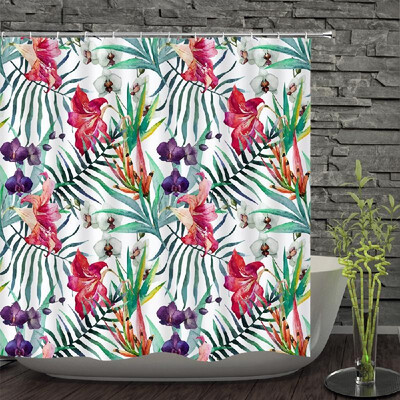 

Shower Curtain Flower Decorative Bath Curtains Waterproof Polyester Fabric Anti-mildew Bathroom Curtains for Bathtub ShowersCurtai