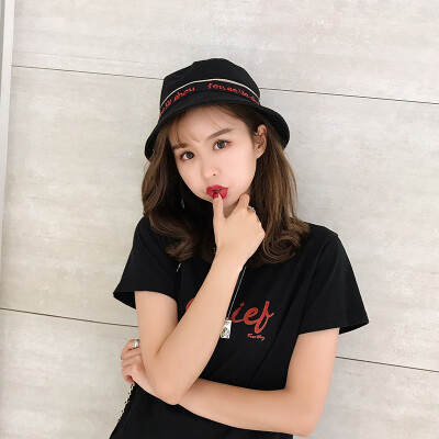 

New hat fashion hundred letter fisherman hat summer student day department sun-proof sun hat Korean version basin hat man