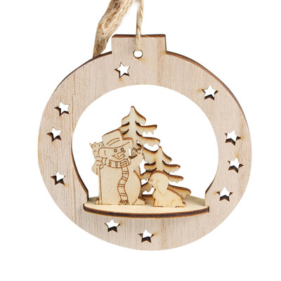

Gobestart Snowflake Wood Embellishments Rustic Christmas Tree Hanging Ornament Decor