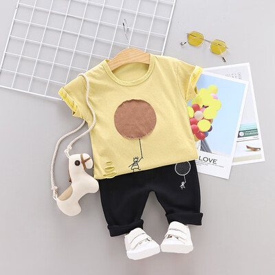 Summer Baby Boys Clothing Sets Kids 2PCS Print Short-sleeved Shirt Pant Casual Children Baby Children Sets