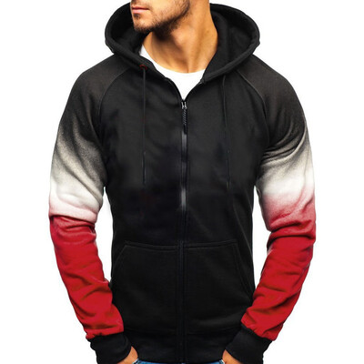 

Toponeto Men Splicing Tie Dyeing Pullover Long Sleeve Hooded Sweatshirt Tops Blouse