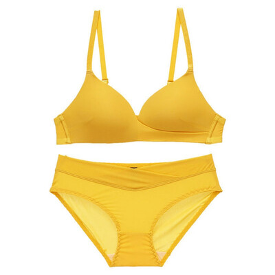 

Fashion Sexy Breathable Thin Section No Steel Ring Gather Fashion Comfortable Girl Bra Set