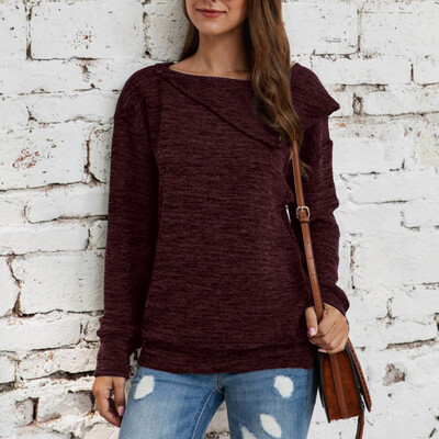 

Tailored New European And American Womens Button Fashion Solid Color Sweatershirt