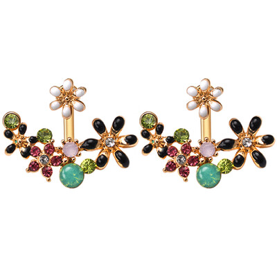 

1 Pair Chic Cute Women Special Crystal Flower Petals Ear Studs Beautiful