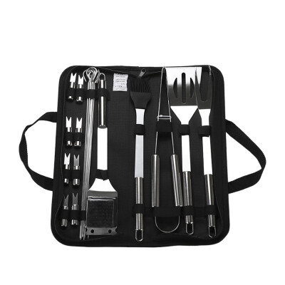 

20PcsSet Stainless Steel Barbecue Grilling Tools Set BBQ Utensil Accessories Camping Outdoor Cooking Tools Kit with Carry Bag