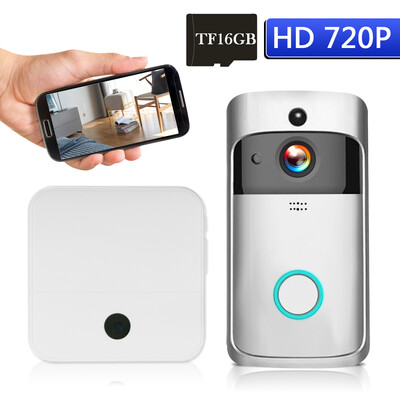 

WiFi Smart Wireless Security DoorBell Smart HD 720P Visual Intercom Recording Video Door Phone Remote Home Monitoring Night Vision