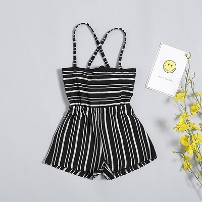 

2019 Boho Style Infant Toddler Kids Baby Girls Striped Sleeveless Romper Suspender Jumpsuit Outfits Fashion Summer Cute Playsuit