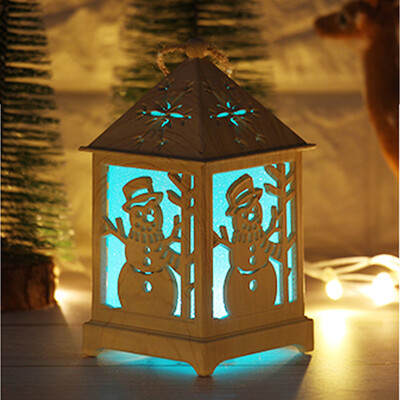 

〖Follure〗Christmas Light Cabin Christmas Snow House With Light Wooden Cabin Decoration