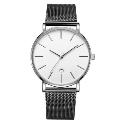

Gobestart Fashion Simple Simple Casual Calendar Business Net With Strap Mens Watch