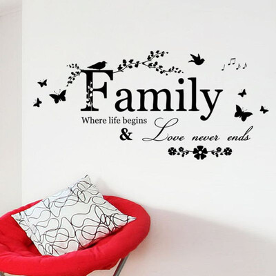 

DIY Family Letter Quote Removable Vinyl Decal Art Mural Home Living Room Decor Wall Stickers