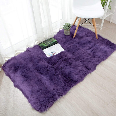 

Toponeto Wool Imitation Sheepskin Rugs Faux Non Slip Bedroom Shaggy Carpet Mats