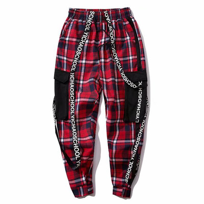

Gobestart Mens Long Casual Sport Pants Slim Fit Plaid Trousers Running Joggers Sweatpants