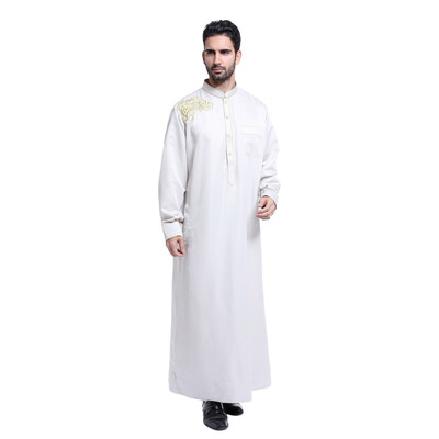 

Multicolor Button Printing Saudi Thobe Men Galabeya Thoub Abaya Robe Dishdasha Arabic Kaftan Muslim Cloth Of Men S1