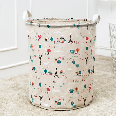 

JPGIF Waterproof Canvas Laundry Clothes Basket Storage Basket Folding Storage Box A