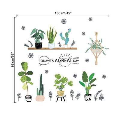

Creative Bonsai Cactus Wall Stickers Livingroom Decorations Kids Room Decals Bedroom Plant Mural Art Furniture Decor DIY Posters