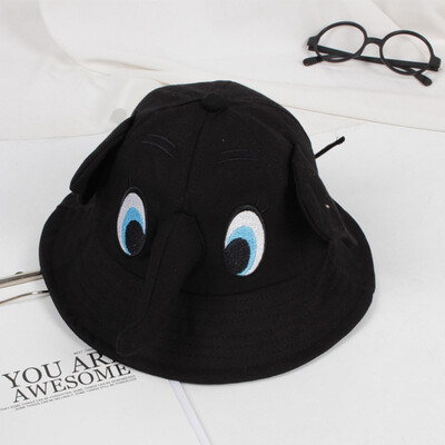 

Autumn Baby Boys Girls Toddler Cartoon Elephant Bucket Hats With Ear Design Caps Reversible Sun Headwear