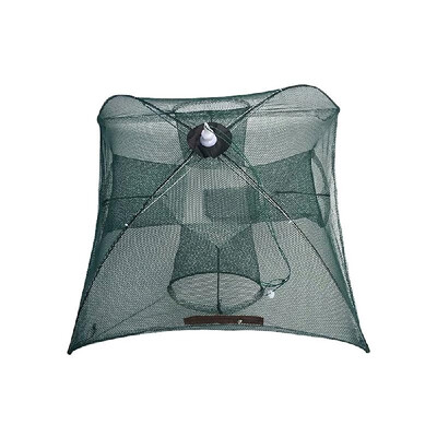 

Fishing Bait Trap Folded Crab Net Crawdad Automatic Fishing Shrimp Cast Dip Cage Fish Minnow Foldable Fishnet 10 Holes