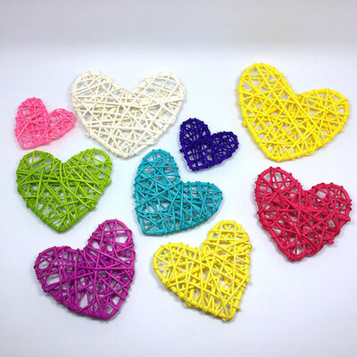 

5pcs 13107cm Heart Sepak Takraw Colorful Rattan Ball Easter Valentines Day Decor DIY Wedding Party Home Decoration Supplies