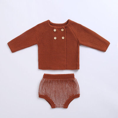 

Knitted Baby Clothes Autumn Winter Newborn Baby Boy Girl Clothes Set Woolen Cotton Infant Baby Cardigan Shorts Baby Outfits