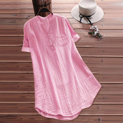 

Women Ladies Blouses Stand Collar Long Sleeve Casual Loose Tunic Tops Summer Top Blouse Haut Femme Plus size -5XL