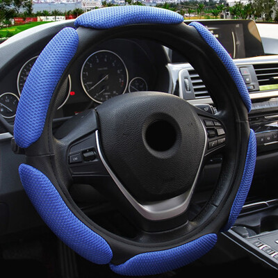 

Black Interior Steering Wheel Non-Slip Mesh Cover Protector Breathable 15 Inches