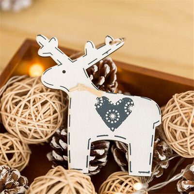 

Gobestart Wooden Mini Christmas Tree Deer Hanging Pendant Ornaments Christmas Home Decor