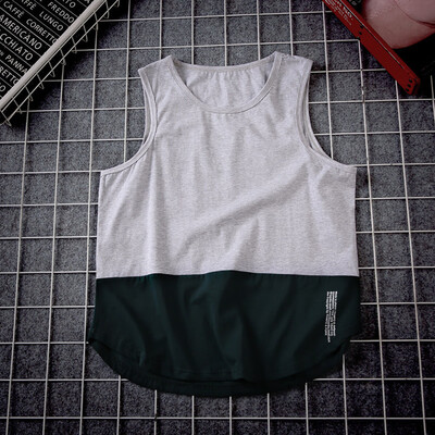

Toponeto Summer Mens Casual Fashion Wild Stitching Printed Letter Vest