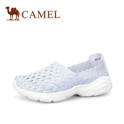 

Camel CAMEL ladies light casual elastic band round head woven shoes A91304655 white 37