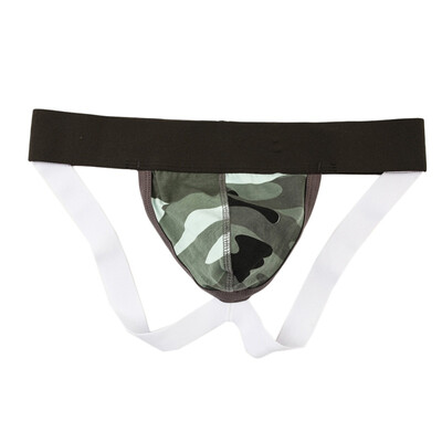 

Camouflage Printed Cotton Breathable Mens Thongs Fashion Trend Mid Rise G-Strings