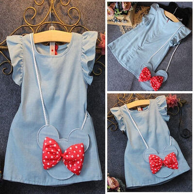 

Kids Baby Girl Dress Minnie Mouse Demin Gown Formal Party Dresses Casual Clothes
