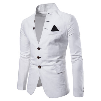 

Toponeto Fashion Mens Casual Solid Long Sleeve Jacket Stand Neck Coat