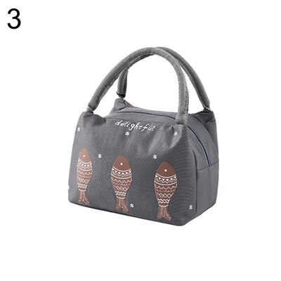 

Fish Design Thermal Insulated Box Tote Food Pouch Lunch Picnic Bento Handle Bag