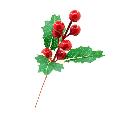 

Christmas Tree Red Fruit Berry Holly Artificial Flower Pick Xmas Home Decor DIY