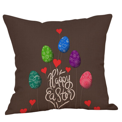 

〖Follure〗Happy Easter Bunny Pillow Cover Linen Sofa Cushion Cover Home Decor Pillow Case